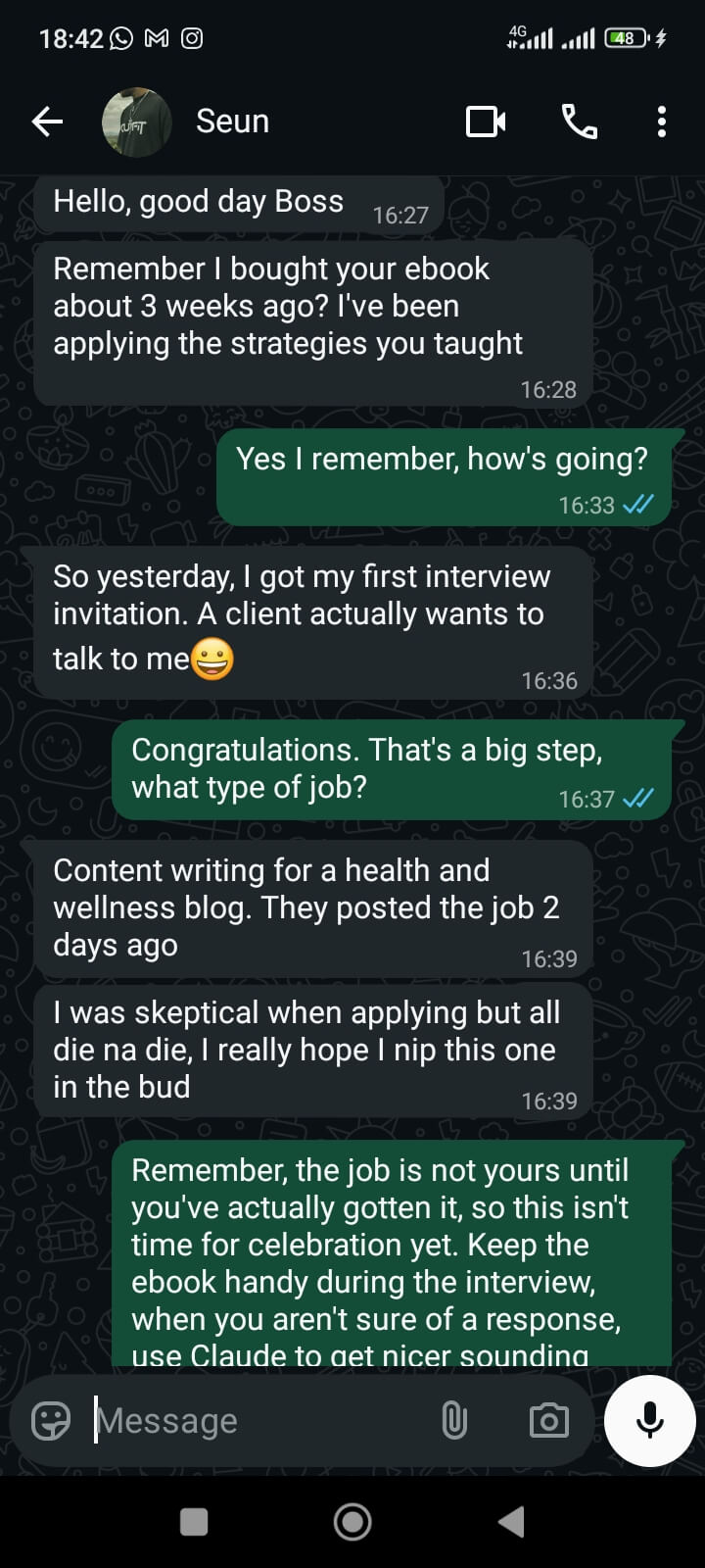 Seun Testimonial